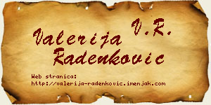 Valerija Radenković vizit kartica